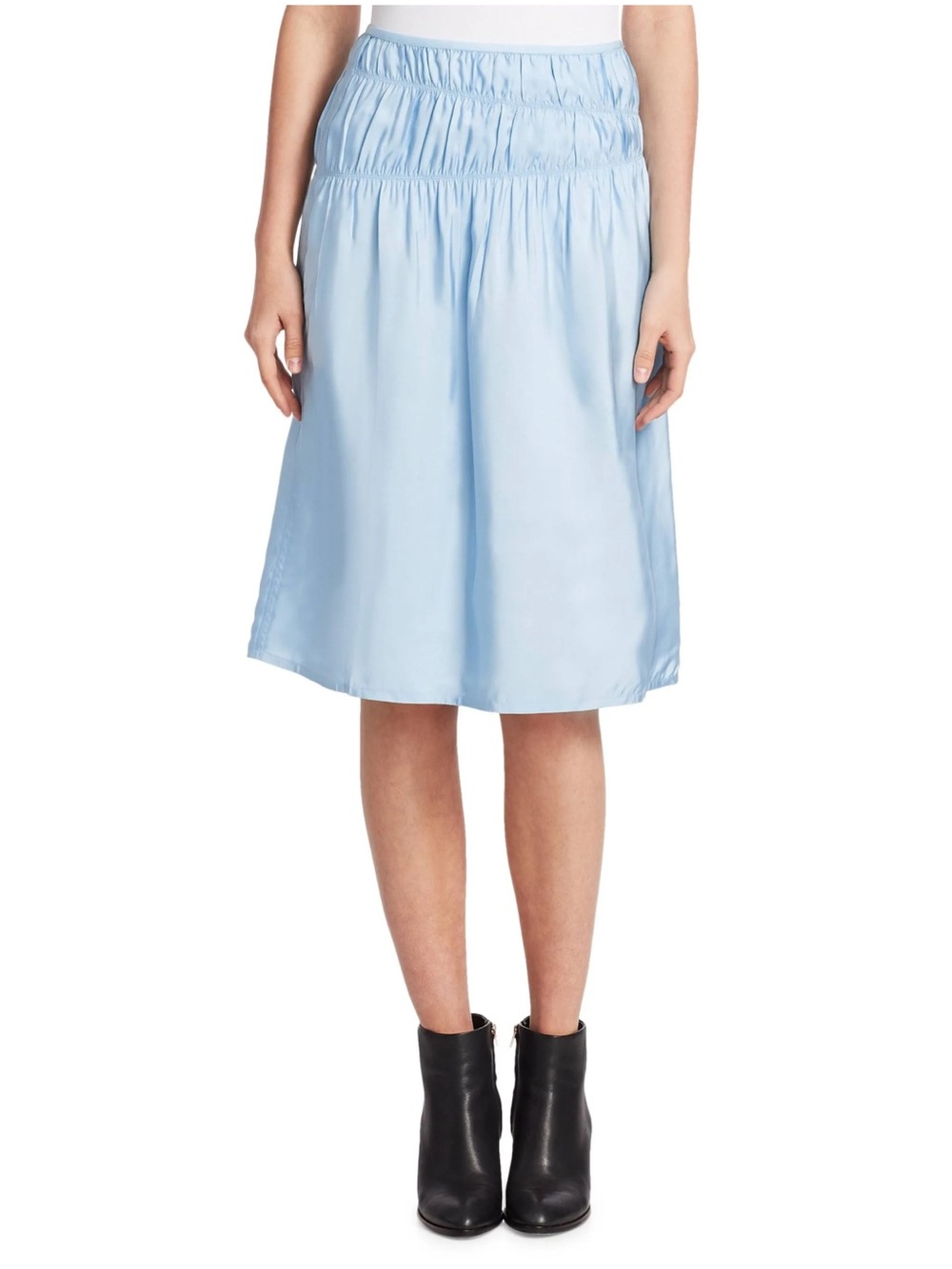 HELMUT LANG RUCHED SLIP SKIRT - LARK
